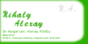 mihaly alexay business card